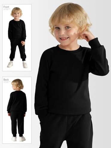 HXP 4 Pack Toddler Boys Sweatshirts Toddler Cotton Long Sleeve Pullover Sweatshirts Kids Boys Crewneck Tops Shirts Color A 3T