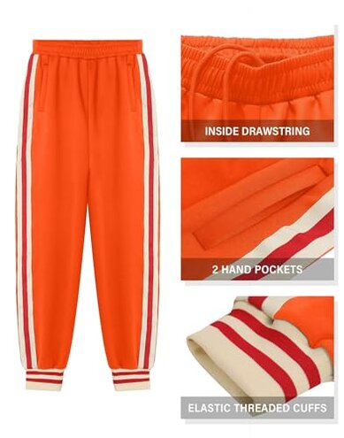 BPXOEO Boys' Tracksuits Set Long Sleeve Full Zip Active Jackets & Jogger Pants Suits 2 Piece Kids Sweatsuit Outfits for 9-10 Years Orange