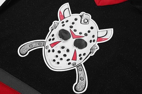 Men Ice Hockey Jerseys Movie # 13 Friday Halloween Costume (Large Black)