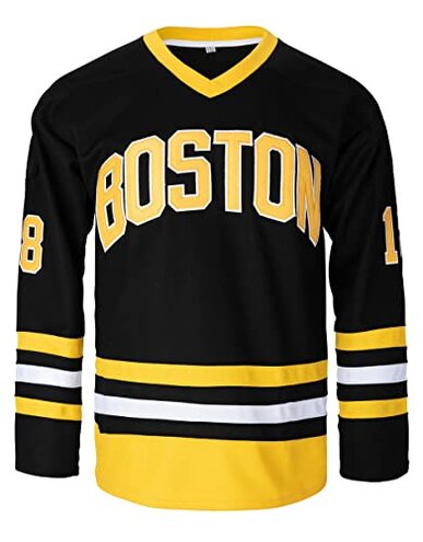 Youth Happy Gilmore #18 Ice Hockey Jersey (Medium, Black)
