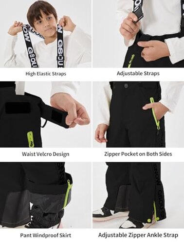 GSOU SNOW Snow Suit for Kids Ski Suit Boys Ski Jacket and Snow Bibs Set Waterproof Insulated Snowsuit Windproof for Kid Youth