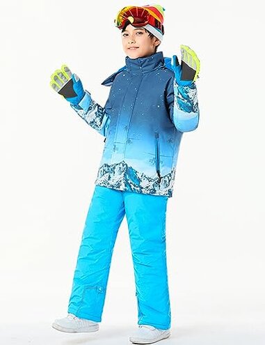Boys Ski Jacket Snow Jacket Pants Suits Windproof Waterproof Winter Coats 84BL,12