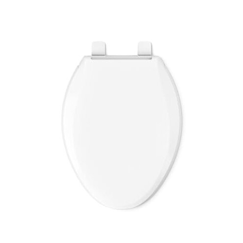 KOHLER K-4636-0 Cachet Elongated, Grip-Tight Bumpers, Quiet-Close Release Hinges, Quick-Attach Hardware, No Slam Toilet Seat, White