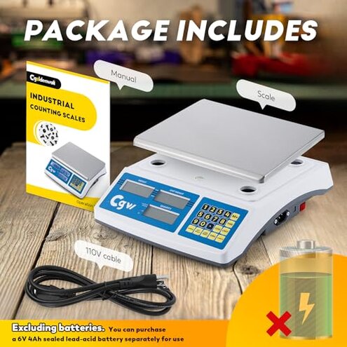 CGOLDENWALL Industrial Counting Scale lb/g/kg Digital Inventory Scale for Small Parts, Coins, Piece (66lb/0.00022lb, 30kg/0.1g)