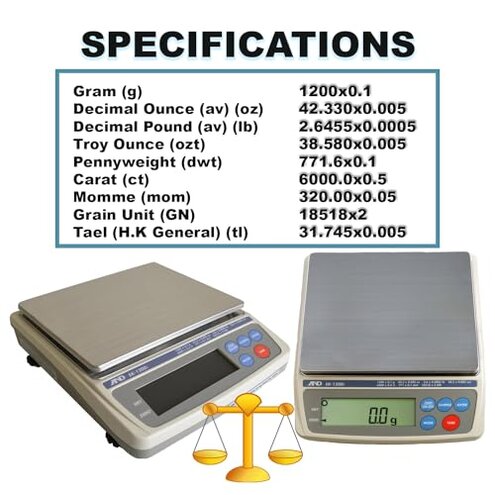 A&D EK1200i Legal for Trade Gold Scale - Certified Precision for Professional Jewelry Weighing