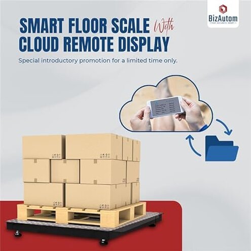 BizAutom Industrial Floor Scales (48"x48"/4'x4') 10,000 lb x 1 lb Accurate Shipping Scale with Smart Digital Indicator for Warehouse Shipping Industrial Weighing
