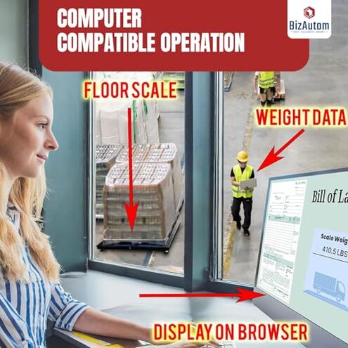 BizAutom Industrial Floor Scales (48"x48"/4'x4') 10,000 lb x 1 lb Accurate Shipping Scale with Smart Digital Indicator for Warehouse Shipping Industrial Weighing