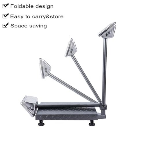 TUFFIOM 661lbs Electronic Industrial Commercial Platform Scale,Stainless Steel High-Definition LCD Display,Digital Floor Heavy Duty,Luggage Package Price Computing Postal Shipping Mailing,Grey