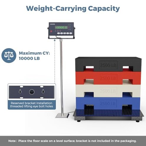 48"x48" Industrial Floor Scale, Heavy-Duty Warehouse Scale with Digital Indicator, Accurate Pallet Scale for Postal Luggage Shipping Mailing Weighing