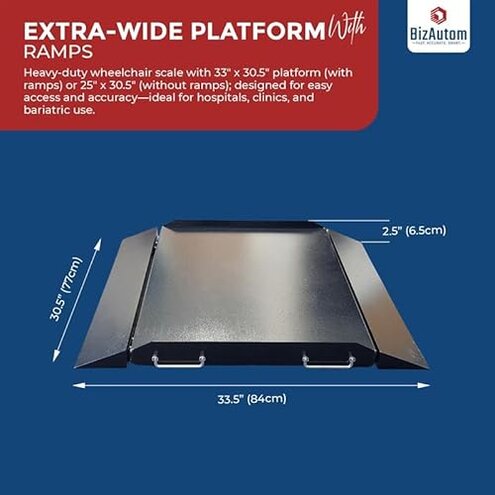 Wheelchair Scale with Dual Ramp for Home Use 1000lb Capacity, 0.1lb Precision - Portable Light Weight Digital Medical Scale