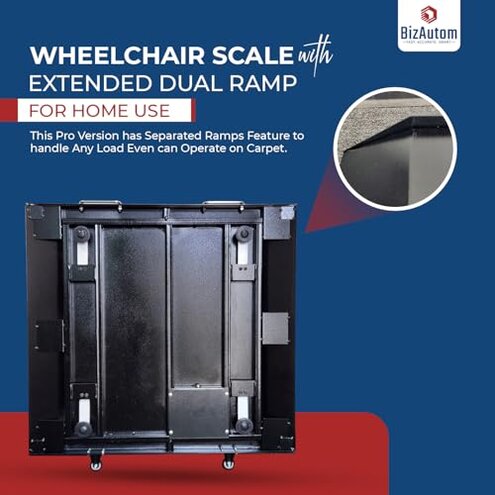Wheelchair Scale with Dual Ramp for Home Use 1000lb Capacity, 0.1lb Precision - Portable Light Weight Digital Medical Scale