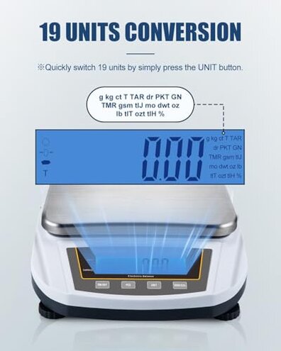 GOYOJO Digital Analytical Balance and Lab Scale, 5000g Capacity, 0.01g Precision, Stainless Steel, Multi-Unit (g/oz/ct/lb) for Jewelry, Kitchen, and Lab &ndash; Reliable, Accurate, Easy to Use, Black Panel