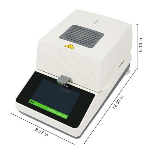 U.S. Solid Moisture Analyzer - 0.01 g, 0.1% Readability Moisture Balance for Lab Test Analysis, 5-inch Touch Screen
