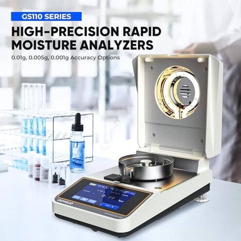Portable Halogen Moisture Meter with 110g-10mg Precision | Fast Heating & Drying (40-160&deg;c) | Ideal for Quick Moisture Testing in Food, Plants, and Building Materials Lab Moisture Balance Analyzer