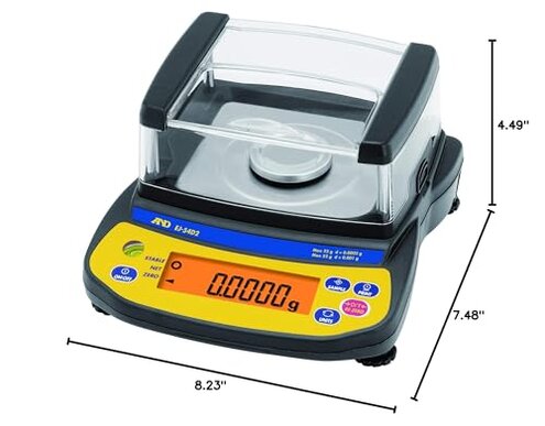 A&D EJ-54D2 Dual Range Portable Balance 22/52 gx 0.0002/0.001mg, Ext. Cal, 1EA