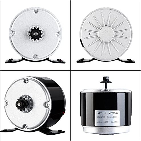 Vevitts Small Brushed Permanent Magnet Electric Motor for E Scooter Drive Speed Control 24V 350W 3000RPM