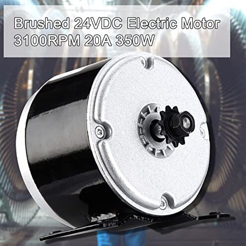 Vevitts Small Brushed Permanent Magnet Electric Motor for E Scooter Drive Speed Control 24V 350W 3000RPM