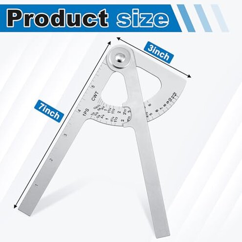 Moxweyeni 2 Pack Pocket Sized Pipe Caliper Measuring Tool Stainless Steel Diameter Caliper and Ruler for Iron Pipe and Copper Tubing Size