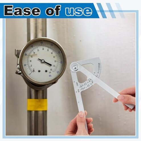 Moxweyeni 2 Pack Pocket Sized Pipe Caliper Measuring Tool Stainless Steel Diameter Caliper and Ruler for Iron Pipe and Copper Tubing Size