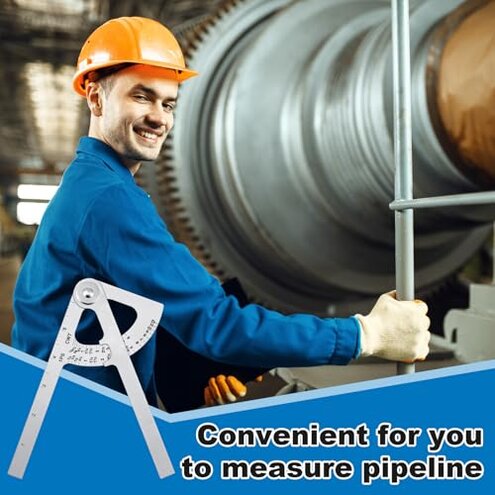 Moxweyeni 2 Pack Pocket Sized Pipe Caliper Measuring Tool Stainless Steel Diameter Caliper and Ruler for Iron Pipe and Copper Tubing Size