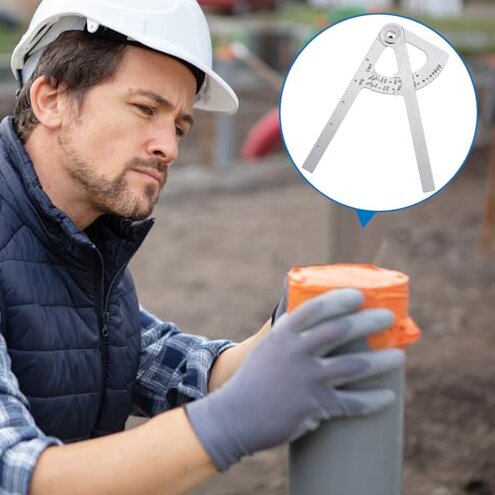 Moxweyeni 2 Pack Pocket Sized Pipe Caliper Measuring Tool Stainless Steel Diameter Caliper and Ruler for Iron Pipe and Copper Tubing Size