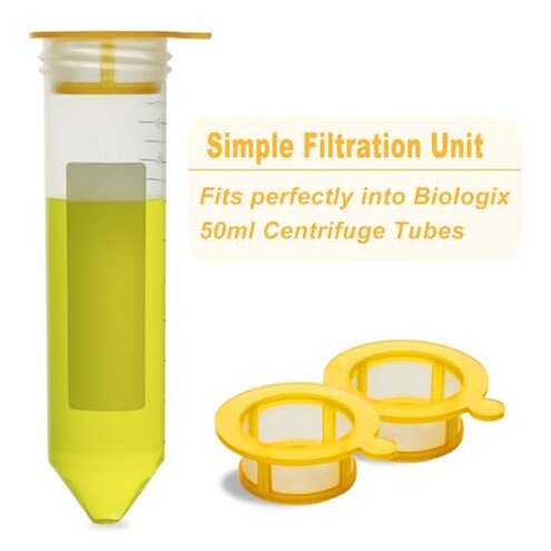 CryoKing 100PCS 70µm Cell Strainer Nylon Mesh Cell Screen Filter Handle, Sterile, Polypropylene Frame, 70µm Pore Size, Individually Wrapped