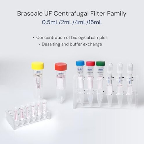 COBETTER 10kDa Ultra Centrifugal Filter Unit, 4mL, Regenerated Cellulose RC Membrane, Screw Caps, Individually Wrapped (15/PK)