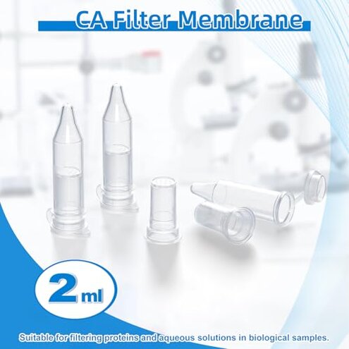 CryoKing 2ml Microporous Filter Column, 0.22&mu;m Column Micro Centrifuge Tube, Separation Column with CA Filter Membrane, Centrifugal Lab Filters for Filtering Chemical Reagents, 50 Sets/Bag