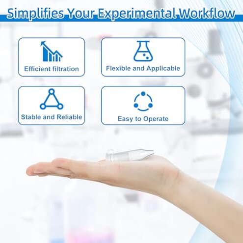 CryoKing 2ml Microporous Filter Column, 0.22&mu;m Column Micro Centrifuge Tube, Separation Column with CA Filter Membrane, Centrifugal Lab Filters for Filtering Chemical Reagents, 50 Sets/Bag