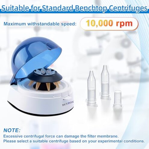 CryoKing 2ml Microporous Filter Column, 0.22&mu;m Column Micro Centrifuge Tube, Separation Column with CA Filter Membrane, Centrifugal Lab Filters for Filtering Chemical Reagents, 50 Sets/Bag