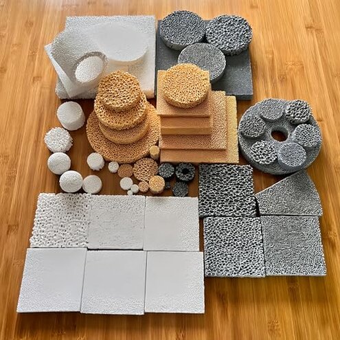 WODOFULHY Foam Ceramic Alumina Silicon Carbide Casting Filter high Temperature Resistance 1500 Degrees Catalytic Experimental Research Material (Alumina, 100mm*22mm)