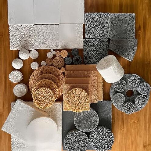 WODOFULHY Foam Ceramic Alumina Silicon Carbide Casting Filter high Temperature Resistance 1500 Degrees Catalytic Experimental Research Material (Alumina, 100mm*22mm)