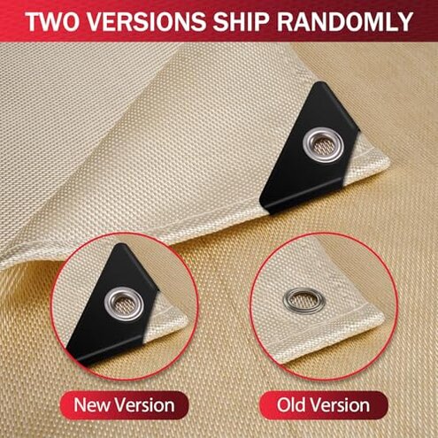 kanhiro 2 Pack Welding Blanket 4x6 ft - Heavy Duty Fiberglass Heat Resistant Fabric, 1022 &deg;F Fire Resistant Blankets, High Temp Insulation Blanket for Industrial, Smoker, Camping, Grill