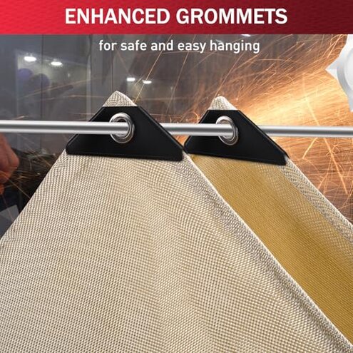 kanhiro 2 Pack Welding Blanket 4x6 ft - Heavy Duty Fiberglass Heat Resistant Fabric, 1022 &deg;F Fire Resistant Blankets, High Temp Insulation Blanket for Industrial, Smoker, Camping, Grill