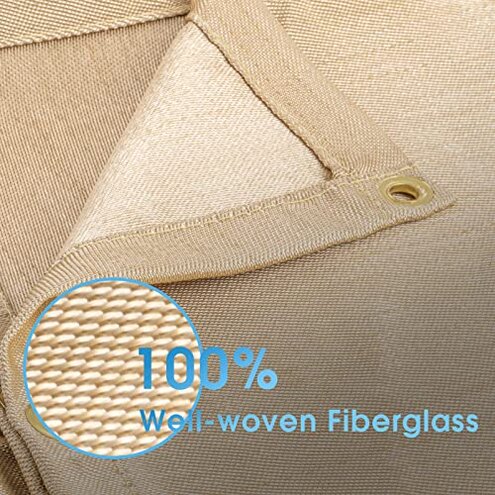 YESWELDER Heavy Duty Fiberglass Welding Blanket,2 Pack 4 x 6ft Fireproof Insulation Blanket,1/3”(8mm) Thickened Weld Cover with Grommets,Thermal Resistant Insulation Welding Curtain Mat Grill