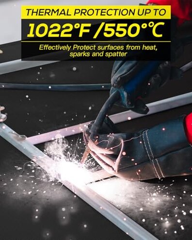 2Pack Welding Blanket, 4x6ft Silicone Coated Fiberglass Fire Blanket, Welding Blanket Fireproof, Designed for in Home and Outdoor Use for Professional and Heavy-duty Welding, Cutting, and Other Uses