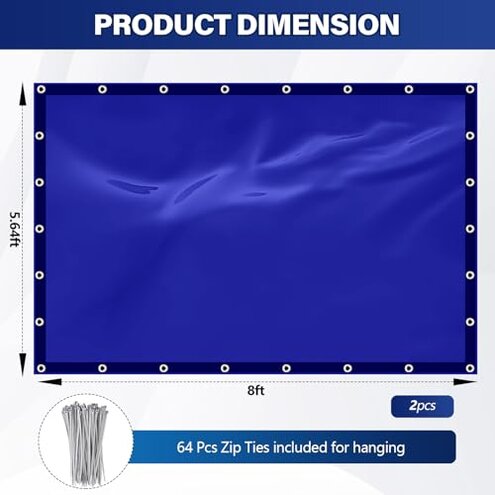 Tillman 604R68 6' X 8' 1 Panel Transparent Blue Vinyl Welding Curtain