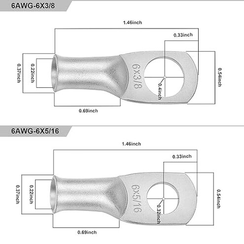iGreely 6 Gauge 6 AWG Wire 10 Feet Black + 10 Feet Red Ultra Flexible Welding Battery Pure Copper Cable + 5pcs of 5/16" & 5pcs 3/8" Copper Cable Lug Terminal Connectors+Heat Shrink Tubing