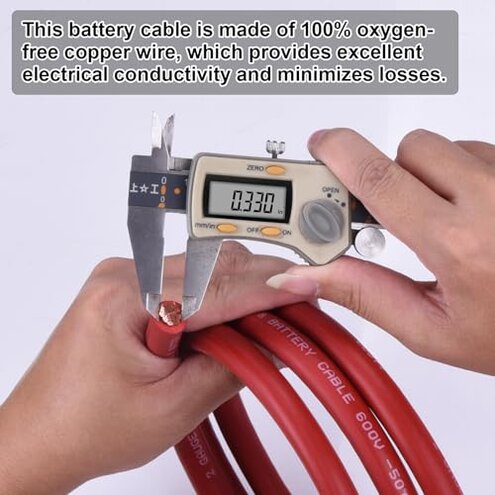 Geosiry 2 Gauge Battery Cable, 15FT Red + 15FT Black 2 AWG Welding Cable, Stranded Oxygen-Free Copper Wire for Automotive, Battery, Solar, Marine and Generator