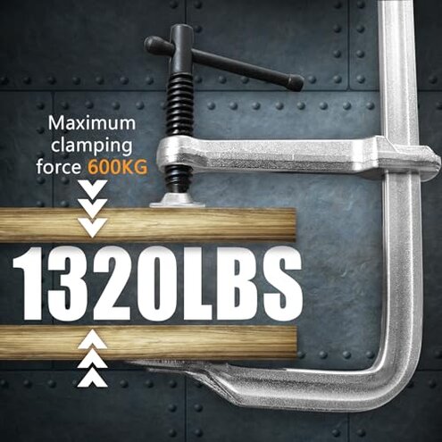 4-Pack 12-Inch Heavy-Duty F-Clamps for Welding, Woodworking & Metalworking &ndash; 550 lbs Load Capacity, 3 Inch Throat Depth, All-Steel Construction (4-Pack - 12 Inch - 3 Inch)