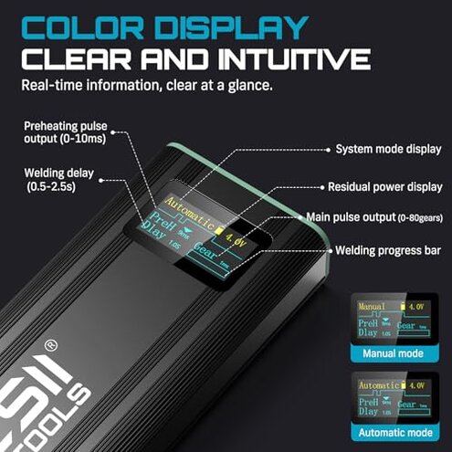 SEESII Battery Spot Welder: Spot Welder for Lithium Batteries, Mini Battery Welder with Built-in Rechargeable Battery, Spot Welding for 0.1-0.2mm Nickel Sheets/Iron/Stainless Steel Sheets