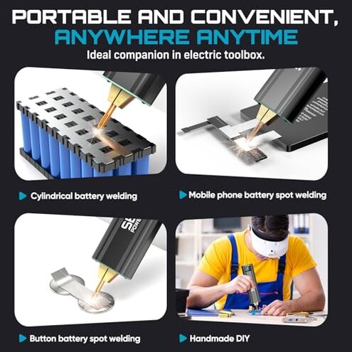 SEESII Battery Spot Welder: Spot Welder for Lithium Batteries, Mini Battery Welder with Built-in Rechargeable Battery, Spot Welding for 0.1-0.2mm Nickel Sheets/Iron/Stainless Steel Sheets