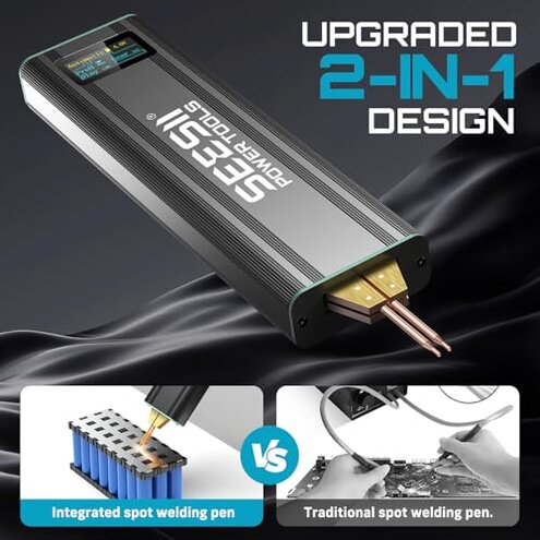 SEESII Battery Spot Welder: Spot Welder for Lithium Batteries, Mini Battery Welder with Built-in Rechargeable Battery, Spot Welding for 0.1-0.2mm Nickel Sheets/Iron/Stainless Steel Sheets