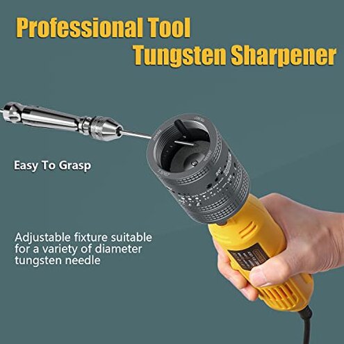SONNLER Tungsten Electrode Sharpener Grinder For TIG welding, 6 Sizes 10 Angles, TIG Welding Rotary Tool With Flat Grinding Block Cut-Off Slot, 10 Diamond Wheels, 3 CNC Mandrels