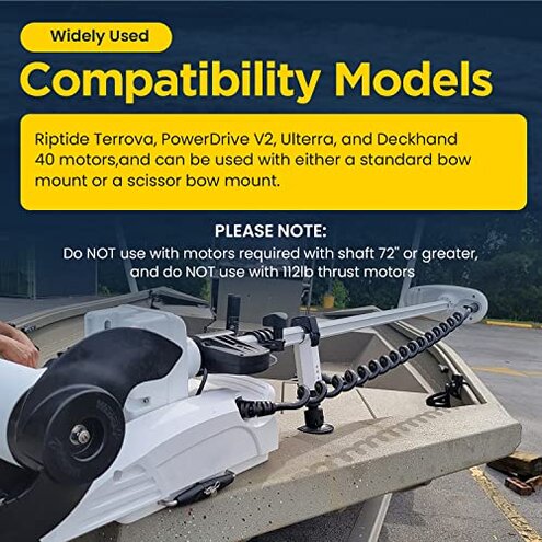 For Minn Kota Quick Release Bracket RTA 17 1854017 Compatible with Riptide Terrova, Ulterra, PowerDrive V2, Deckhand 40 Motor, for Riptide Electric Steer Trolling Motor Mount Plate, White