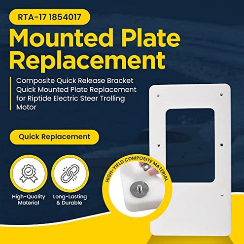 For Minn Kota Quick Release Bracket RTA 17 1854017 Compatible with Riptide Terrova, Ulterra, PowerDrive V2, Deckhand 40 Motor, for Riptide Electric Steer Trolling Motor Mount Plate, White
