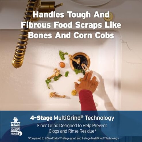 InSinkErator EVOLUTION 1HP 1 HP, Advanced Series Continuous Feed Food Waste Garbage Disposal, Gray