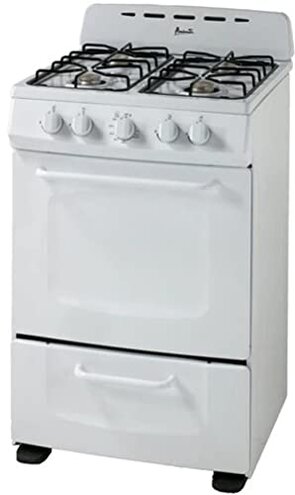 Avanti GRO24P0W Gas Range Oven Compact Freestanding Design, 2.6-Cu.Ft. Capacity 4 Sealed Burners with Electronic Ignition, Includes Broiler Storage Drawer and Accessories, 24-Inch, White