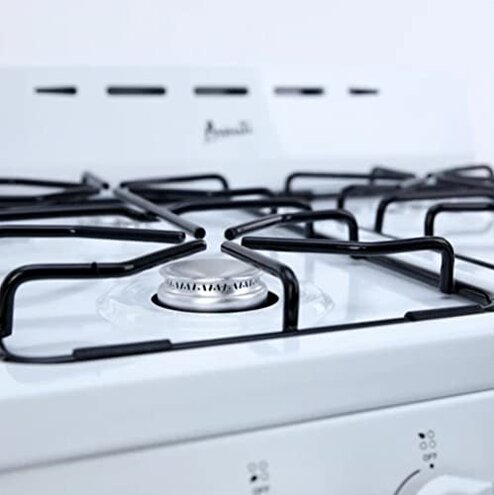 Avanti GRO24P0W Gas Range Oven Compact Freestanding Design, 2.6-Cu.Ft. Capacity 4 Sealed Burners with Electronic Ignition, Includes Broiler Storage Drawer and Accessories, 24-Inch, White