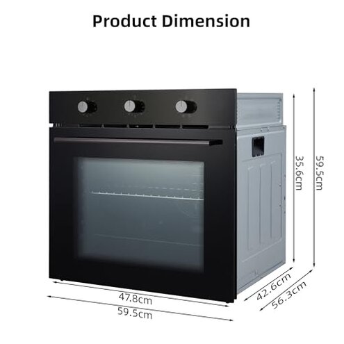 24" Single Wall Oven, 2.5 Cu.ft. Built-in Electric Wall Oven with 8 Cooking Functions, 360° ROTATING ROTISSERIE, Touch Control, Timer, Color Screen, Stainless Steel Wall Oven for Kitchen